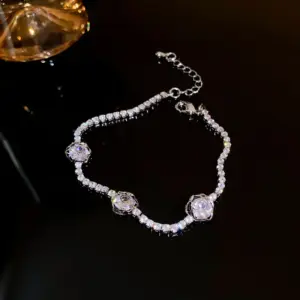 44# Bracelet-Flower-Silver