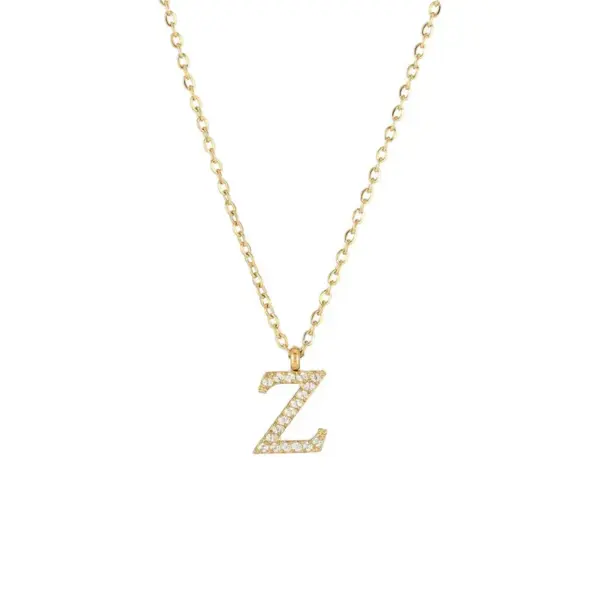 Wholesale Ion Plating (IP) 16K Gold Platinum Real Gold Plated Letter 304 Stainless Steel Simple Style Waterproof Non Tarnish 304 Stainless Steel Pendant Necklace