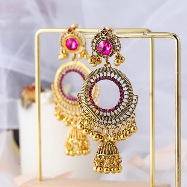 Wholesale Earrings Jewelry Wholesale Retro Big Round Bell Ear Hook Earrings Distinctive Nostalgic Indian Earrings Cross Xiaoqing Ladies