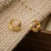 Wholesale 1 Pair Vintage Style Simple Style Geometric Plating Copper 18k Gold Plated Earrings