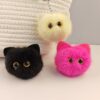 Wholesale Popular Kitten Fur Ball Pendant, Cute Animal Car Key Doll, Versatile Cloth Ear Hair Ball Cat Pendant