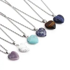 Wholesale Fashion Triangle Alloy Natural Stone Necklace In Bulk