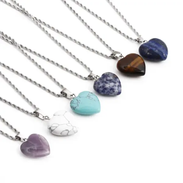 Wholesale Fashion Triangle Alloy Natural Stone Necklace In Bulk