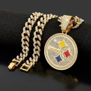 Wholesale Hip-hop diamond round letter necklace Cuban chain