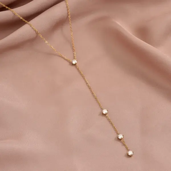 Wholesale PVD Coated Real Gold Plated 14K Round 304 Stainless Steel IG Style Elegant Simple Waterproof Non Tarnish Pendant Necklace