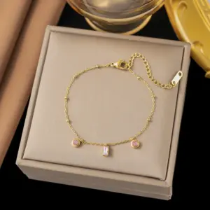[Sle25] Pink Diamond Bracelet / Gold