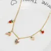 Wholesale Jewelry Simple Style Classic Style Cherry Fruit Copper Zircon Pendant Necklace