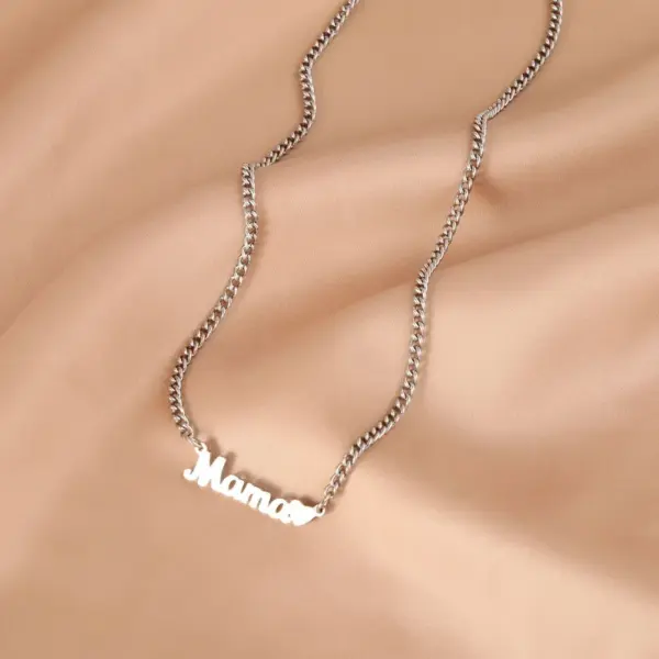 Wholesale Simple Style Letter Stainless Steel Titanium Steel Polishing Necklace 1 Piece