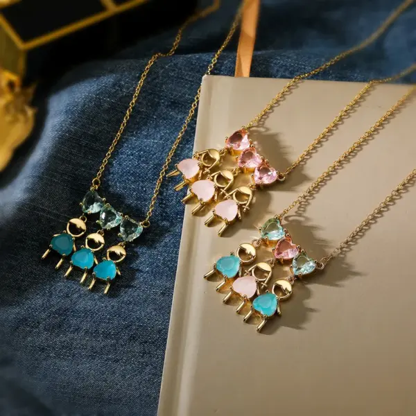 Wholesale Simple Style Commute Square Copper 18k Gold Plated Zircon Pendant Necklace In Bulk