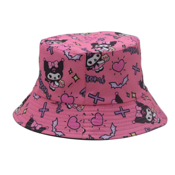 Wholesale Kulomi Printed Fisherman Hat Cartoon Anime Sanrio Double-sided Wear Sun Hat for Men and Women Outdoor Casual Basin Hat