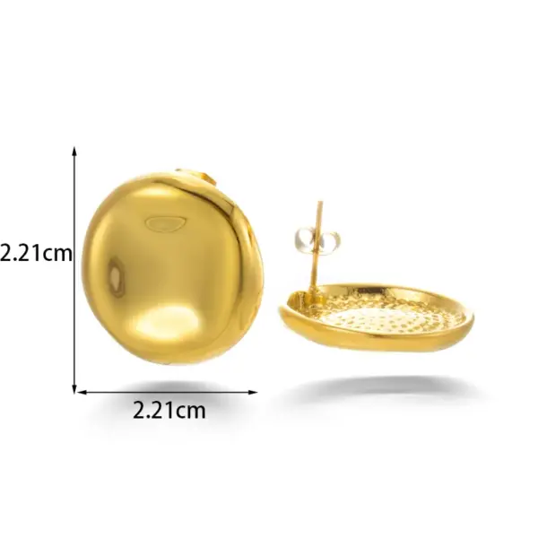 PVD Coated Solid Color 304 Stainless Steel Simple Style Waterproof Non Tarnish Ear Studs