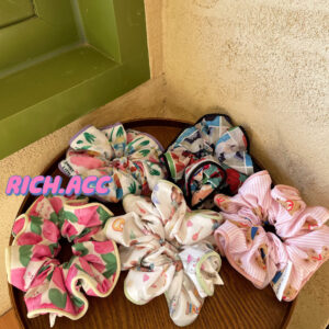 Wholesale [Real shot] South Korea fabric quality huge cute cartoon oil painting fabric large intestine hair ring ponytail head rope