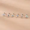 1 Piece 316L Stainless Steel Copper Zircon Ear Cartilage Rings & Studs Star Flower Waterproof Non Tarnish Surgical Steel Women'S