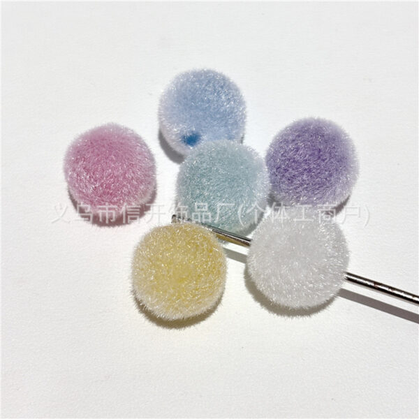 Wholesale Colorful flocked round beads