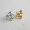 PVD Coated Real Gold Plated Ball 304 Stainless Steel Simple Style Waterproof Non Tarnish Open Rings