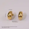 Wholesale Ion Plating (IP) 18K Gold Plated Geometric 304 Stainless Steel Simple Style Waterproof Non Tarnish Ear Studs