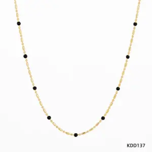 Kdd137 Necklace Gold + Dazzling Black / 14K