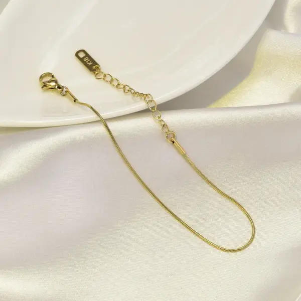 Wholesale Heart 304 Stainless Steel Titanium Steel Waterproof Non Tarnish No Inlaid PVD Coated Real Gold Plated 18K Gold Rose Gold Plated Women'S Anklet