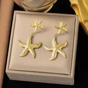 26 [Ag379] Starfish Earrings / Gold