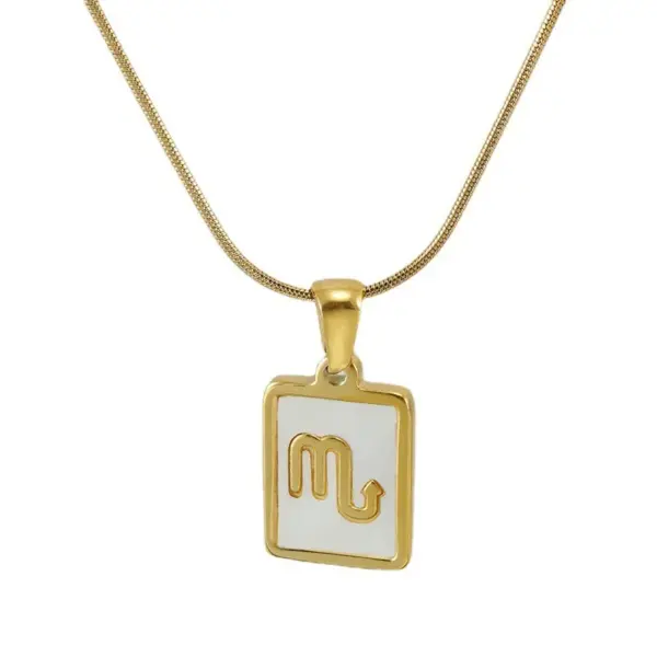 Wholesale PVD Coated Constellation Stainless Steel Simple Style Waterproof Non Tarnish 304 Stainless Steel Pendant Necklace