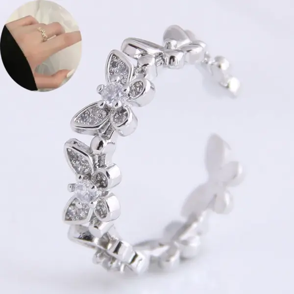 Wholesale Copper Alloy Butterfly Sweet Rings For Women's