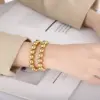 Wholesale PVD Coated 18K Gold Plated Geometric Stainless Steel Casual Simple Style Waterproof Non Tarnish Bracelets