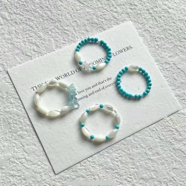 Wholesale [Blue Iceland series] small cold feeling Iceland blue beaded necklace suit gentle Joker temperament jewelry