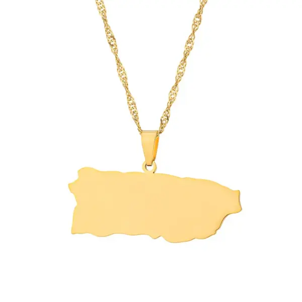 Wholesale Jewelry Vintage Style Classic Style Geometric Map 201 Stainless Steel Plating Pendant Necklace