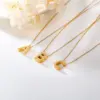 PVD Coated 18K Gold Plated Letter Titanium Steel Fashion Waterproof Non Tarnish Necklace