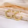 1 Pair Simple Style Solid Color 304 Stainless Steel Gold Plated Stainless Steel Earrings