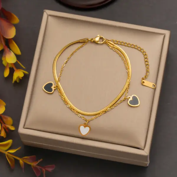 Wholesale PVD Coated Real Gold Plated 18K Gold Star Heart Shape 304 Stainless Steel Casual Simple Style Waterproof Non Tarnish Bracelets Necklace