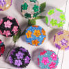 Wholesale Acrylic flower straight hole loose beads DIY accessories