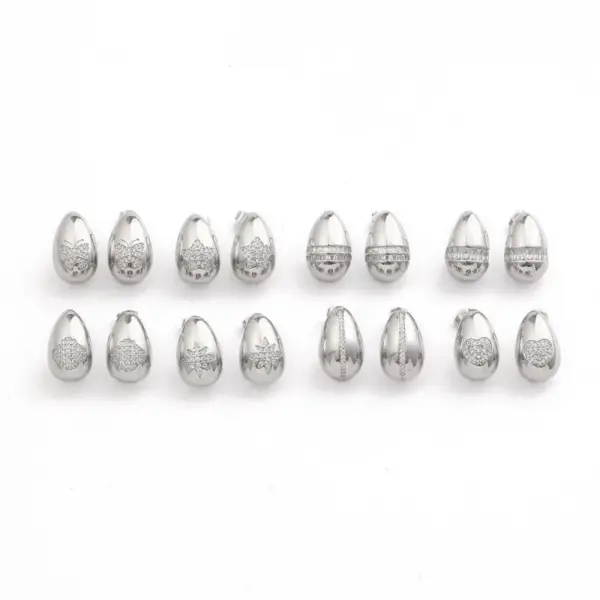 Wholesale 1 Pair Elegant Luxurious Heart Shape Flower Snowflake Polishing Plating Inlay Copper Zircon 18k Gold Plated Ear Studs