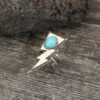 Wholesale Cross-border European and American independent station Western style retro creative lightning turquoise personality ring