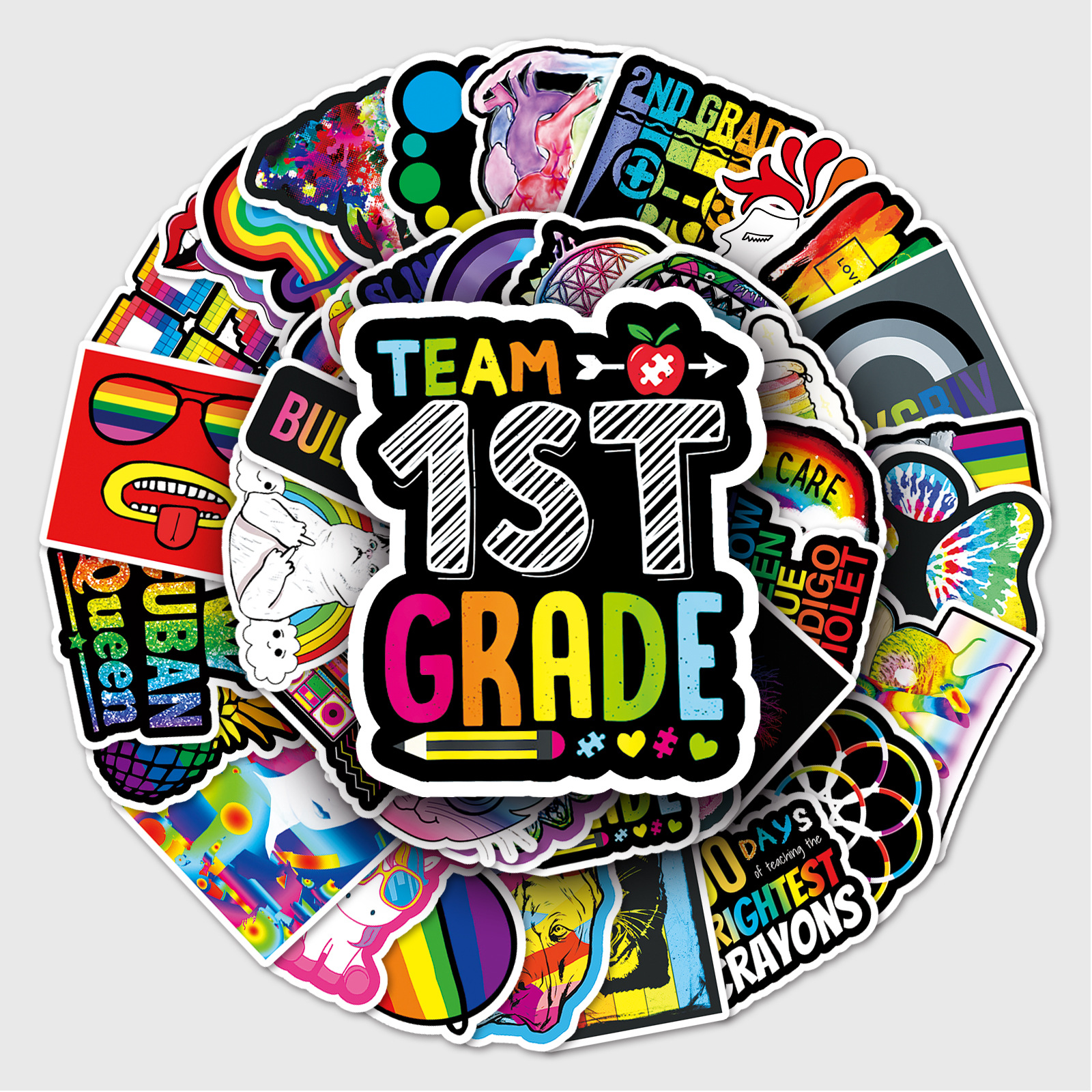 Wholesale 51 colorful personalized diy cartoon graiti cross-border laptop scooter lage decoration stickers