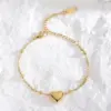 PVD Coated Real Gold Plated 18K Gold Heart Shape 304 Stainless Steel Casual Elegant Simple Style Waterproof Non Tarnish 304 Stainless Steel Bracelets