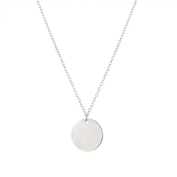 304 Stainless Steel Round Ion Plating (IP) 18K Real Gold Plated Elegant Waterproof Non Tarnish Cable Chain Gold Silver Pendant Necklace