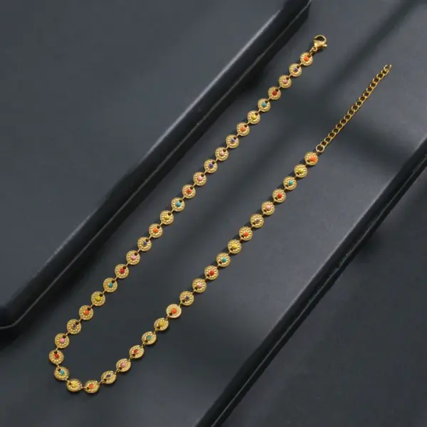 201 Stainless Steel Geometric PVD Coated Stone-Free 18K Real Gold Plated Fashion Waterproof Non Tarnish Plating Necklace