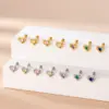 Wholesale 1 Piece 316L Stainless Steel Copper Zircon Ear Cartilage Rings & Studs Heart Shape Waterproof Non Tarnish Surgical Steel Women'S