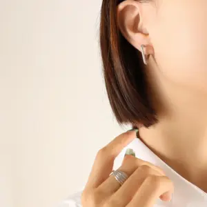 F613-Steel Tip Triangle Earrings