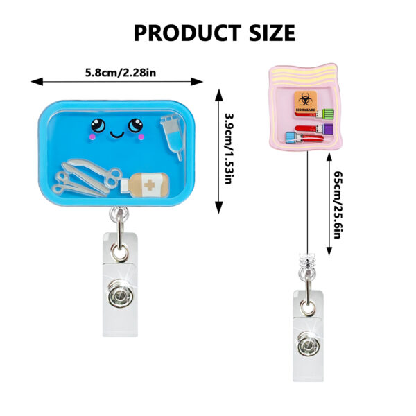 Wholesale Medical staff rocking acrylic badge scroll retractable easy pull