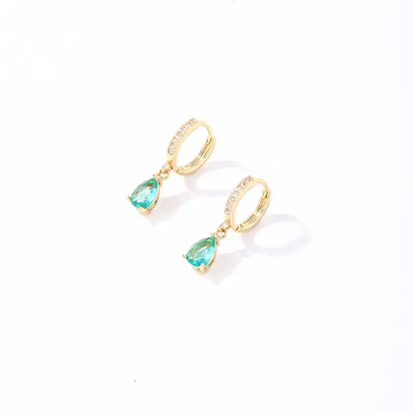 Wholesale 1 Pair Casual Sweet Simple Style Round Water Droplets Plating Inlay 304 Stainless Steel Copper Zircon Gold Plated Drop Earrings