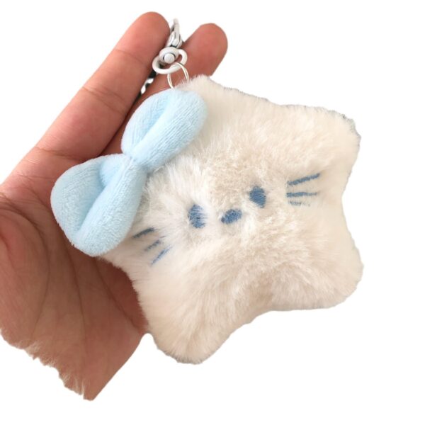 Wholesale Blue Plush Star Cat Doll Pendant Bag Five-pointed Star Pendant Car Key Pendant Girlfriend Accessories
