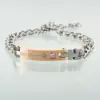 Fashion 201 Stainless Steel Gold Plated Artificial Gemstones Stainless Steel Bracelets In Bulk