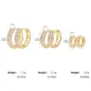 304 Stainless Steel Zircon Solid Color Hoop Earrings