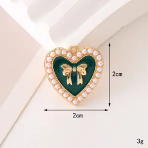 C363 20mm Drip Bow Green / Diy Ornament