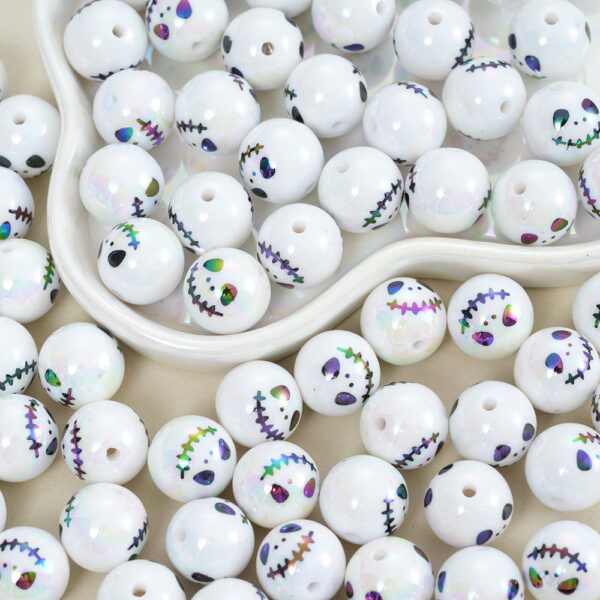 Wholesale White Doll Halloween Acrylic Beads