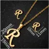 oly-783e8526ed57e7ea2dd2c08b5fdc81ba Wholesale PVD Coated Real Gold Plated Letter Stainless Steel Fashion Simple Style Waterproof Non Tarnish Pendant Necklace Ear Studs