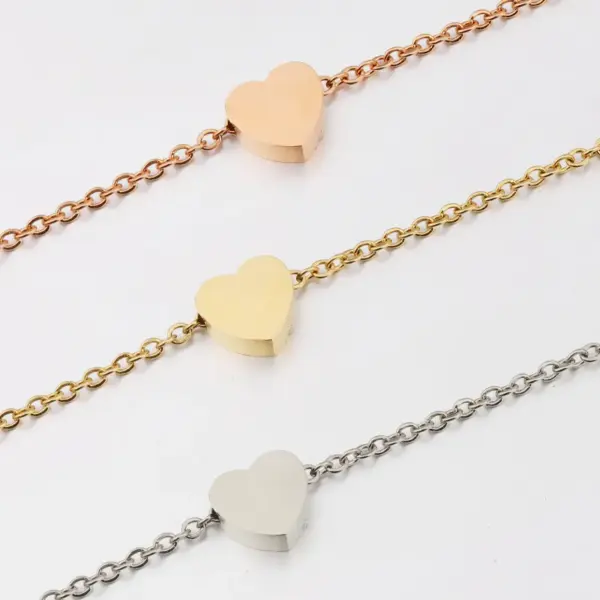 PVD Coated 18K Gold Rose Gold Real Gold Plated Solid Color Stainless Steel Simple Style Waterproof Non Tarnish 304 Stainless Steel Bracelets