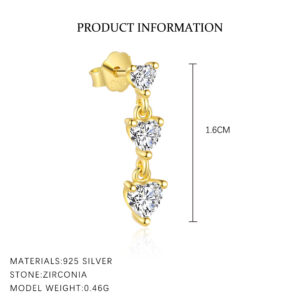 E4668-gold color/single / 925 silver